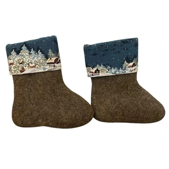 Valenki Russian winter boot decorative liners inserts felt sheeps wool Christmas - Picture 1 of 10